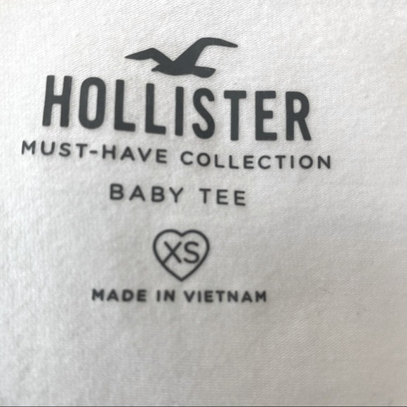 HOLLISTER Baby Tee Crop Top White XS - Picture 2 of 4